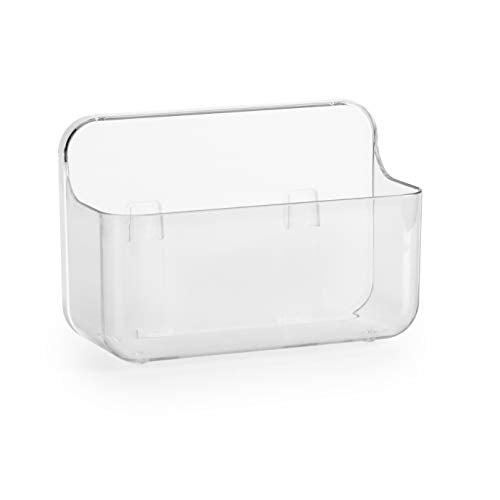Adhesive Wall Organizer Bin, No-Drill, Clear, 7.1 x 3.15 x 4.75 in