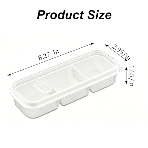 4 Pack 3-Compartment Fridge Organizer Bins Bacon organizer Box Fruit Storage Containers with Lids, Airtight Containers for Bacon,Veggies & Fruit,Stackable Refrigerator & Freezer Organizer,Microwave - view 2