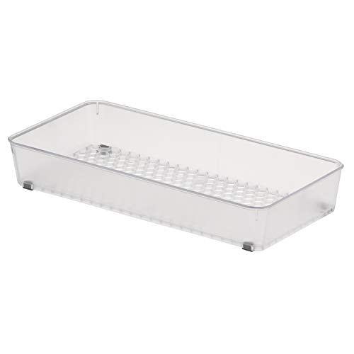 Hexa 6 x 12 Drawer Organizer for Kitchen Utensils with Innovative Honeycomb Base Design, Silverware Tray for Cutlery and Flatware Storage, Bathroom Vanity or Desk Solution, Clear Frost - view 6
