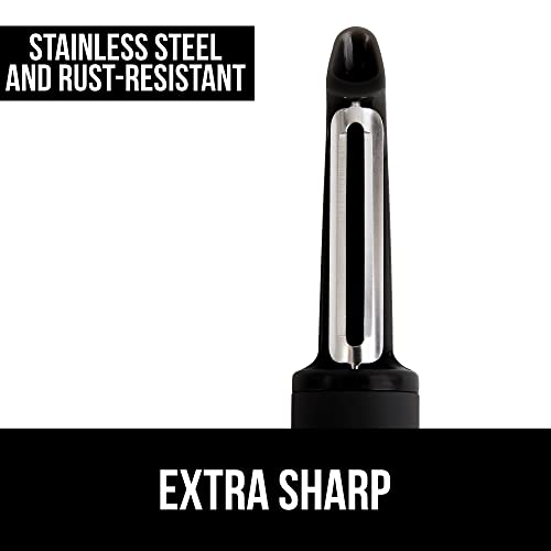 Swivel Vegetable Peeler and Pizza Cutter Wheel, Peeler is Dishwasher Safe,Pizza Cutter is Rust Resistant, Both in Black Color, 2 Item Bundle - view 2