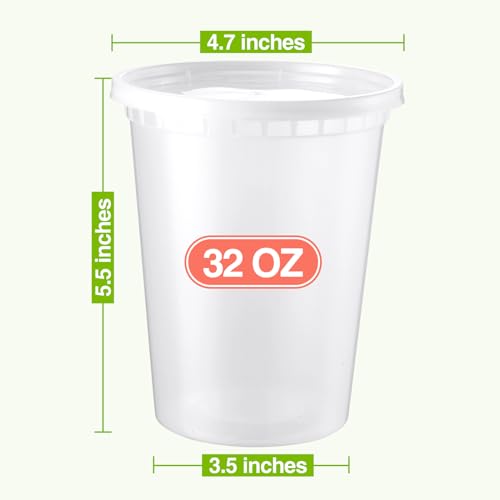 32 oz Deli Containers with Lids 30 Set Airtight To Go Containers - view 2