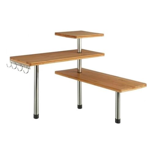 Well Home - Bamboo Corner Shelf for Kitchen, Compact and Elegant, 45 x 43 x 38.5 cm