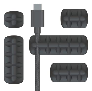Home and Office Organization Kit - Cable Organizer Black 5 Pack and Heavy Duty Hooks Medium 12 Pack Combo - view 2