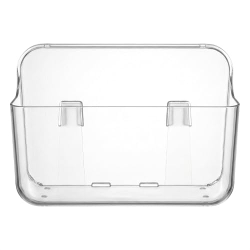 Adhesive Wall Organizer Bin, No-Drill, Clear, 7.1 x 3.15 x 4.75 in - view 2