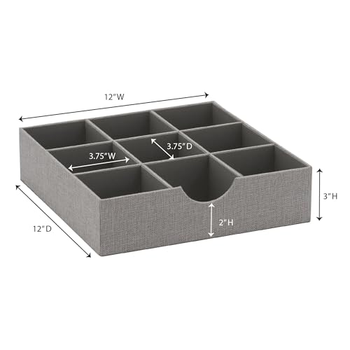 Grey 728-1 Deep 9 Section Drawer Organizer Box for Storage 12 in x 3.13 - view 7