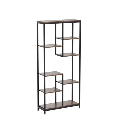 6-Tier Tall Bookshelf Bookcase, Industrial 8-Shelf Open Bookcase Storage Display Book Shelves for Living Room, Home Office - view 5