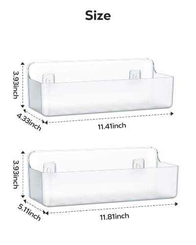 Spice Rack Wall Mount, Clear, 2 Pieces - view 2