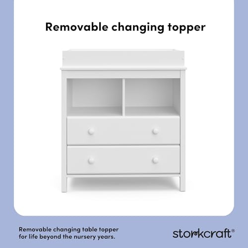 Alpine 2 Drawer Changing Table Chest, White - view 4