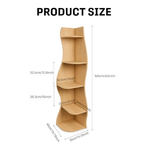 5-Tier S-Shaped Corner Shelf, Freestanding Curved Display Rack - view 2