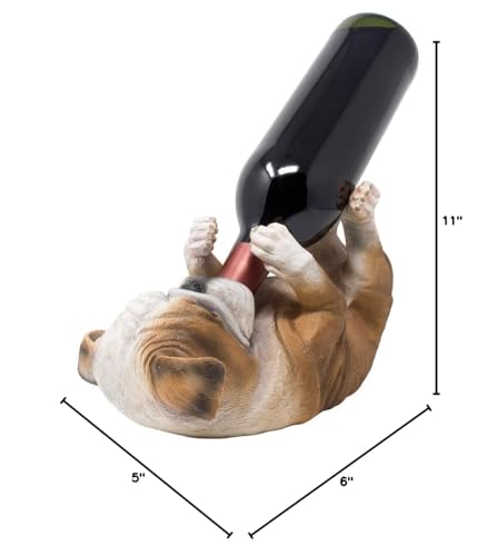 Thirsty English Bulldog Wine Bottle Holder Statue Display Stand Decorative Centerpiece for Bar or Kitchen Counter Décor As Gifts for Dog Lovers - view 5
