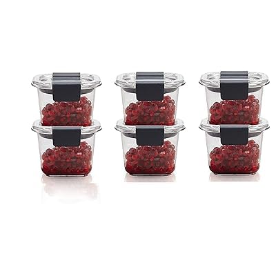 Rubbermaid Brilliance bundle Food Storage Container, Mini, 0.5 Cup set of 6 containers and 6 lids
