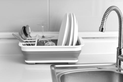 Collapsible Dish Drying Rack, Foldable Dinnerware Drainer Organizer - view 4