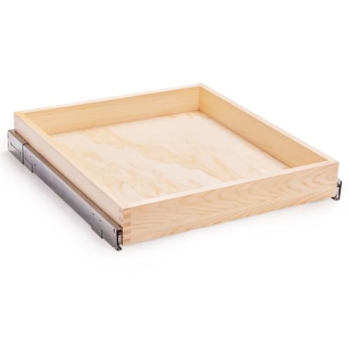 29”W x 21”D x 3”H Soft Close Slide Out Wood Drawer Organizer for Kitchen, (Cabinet Opening>29.5 inches for Bottom Assembly, Width= 29 inches for Side Assembly)