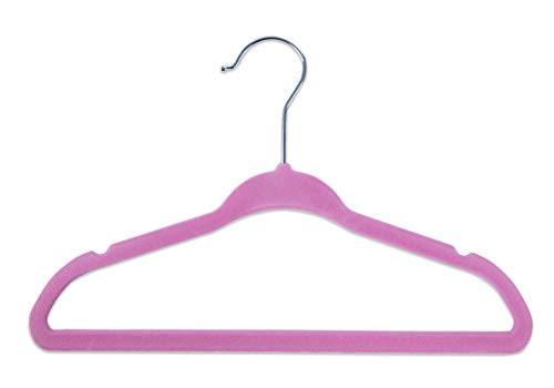 Kids Plastic Velvet Hangers for Closet, Children Non-Slip Hangers Dividers for Nursery Closet Organizer, Grey - Pack of 15 - view 4