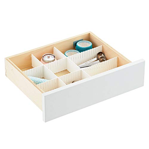 60 PCS 12.6 x 2.76 Inch White Drawer Dividers, Adjustable Premium Plastic Drawer Divider Organizers for Makeup Drawers Desktop Kitchen Drawer Organizers and Storage - view 6