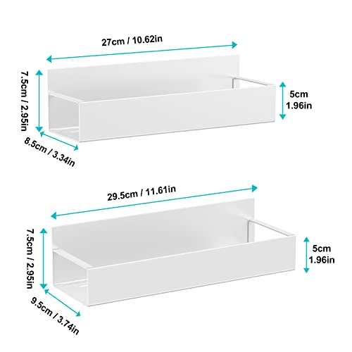 2 Pack Movable Refrigerator Magnetic Spice Rack, Metallic White - view 3
