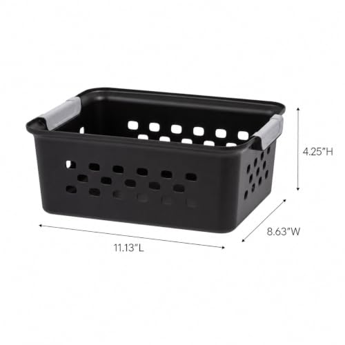 Small Storage Organizer Baskets, 8 Pack for Home Storage, Black - view 2