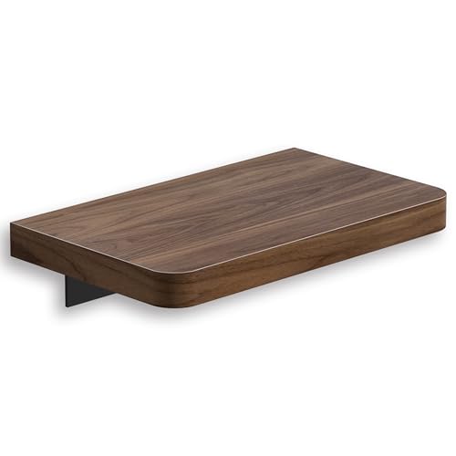 Solid Walnut Floating Shelf, 8 inch Small Natural Wood Wall Mounted Shelf for Bathroom, Kitchen, Bedroom, Living Room, Farmhouse Decor