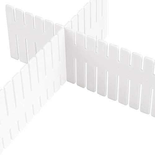 60 PCS 12.6 x 2.76 Inch White Drawer Dividers, Adjustable Premium Plastic Drawer Divider Organizers for Makeup Drawers Desktop Kitchen Drawer Organizers and Storage - view 4