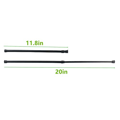 Cupboard Bars Tension Rods, 4 Pack Spring Tensions Rods 11.8 to 20 Inches Steel Adjustable Tension Curtain Rod Shower Rod Closet Rod Window Rods Black - view 2