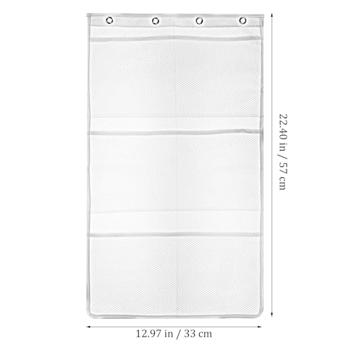 2 Pcs Hanging Shower Organizer, White PP Mesh Caddy with Six Pockets - view 2