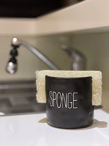 Bistro Ceramic Sponge Holder for Kitchen Sink, Black Sponge Caddy - view 5