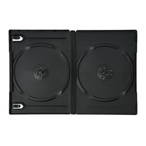 10 Pack 14mm Black Standard Double Capacity DVD Case and Outter Clear Sleeve - view 4