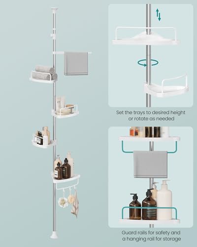 4-Tier Corner Shower Caddy Tension Pole for Bathroom - view 6