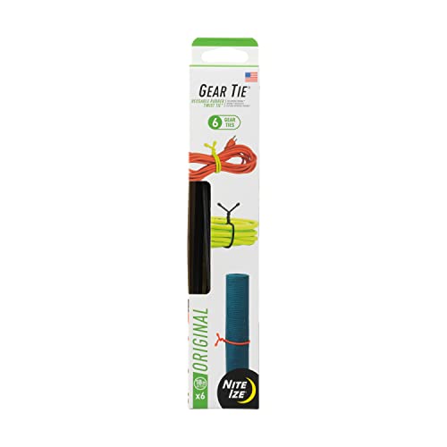 Gear Tie Original ProPacks - Reusable Rubber Twist Ties for Indoor & Outdoor Use - Bendable Wire Interior - Durable Rubber Exterior - Secure Grip - Black, 18" (6 Pack)