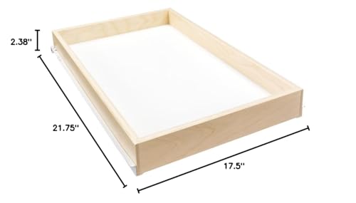 Sliding Pull-Out Shelf For Cabinets (Kitchen Cupboards, Pantry Drawers, Bathroom Storage, etc.) 2 3/8" Tall - 21 3/4" Deep - Includes 3/4 Slides & Base Mounting - Clear Opening Width: (21") - view 2