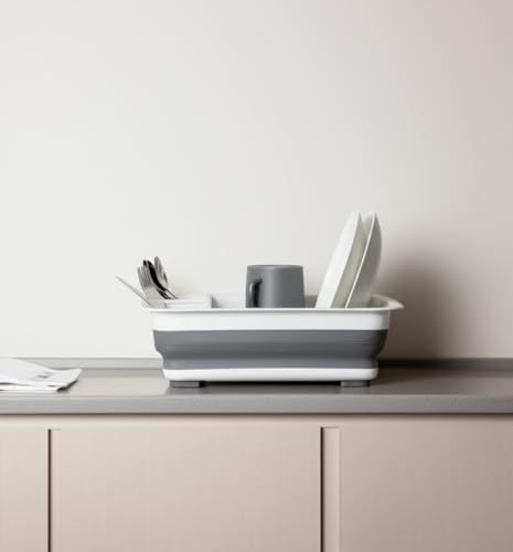 Collapsible Dish Drying Rack, Foldable Dinnerware Drainer Organizer - view 5