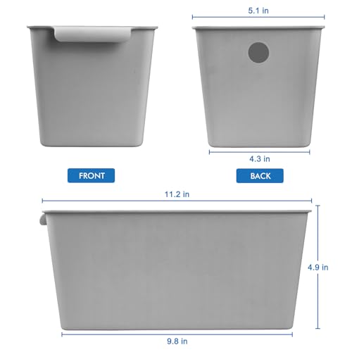 Plastic Storage Bins 6 Pack, Open Top Baskets, 11"x5" Pantry Basket (Gray) - view 5