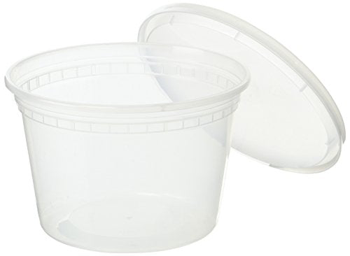 16 oz Plastic Deli Containers With Lids, 50 Sets, Airtight - view 2