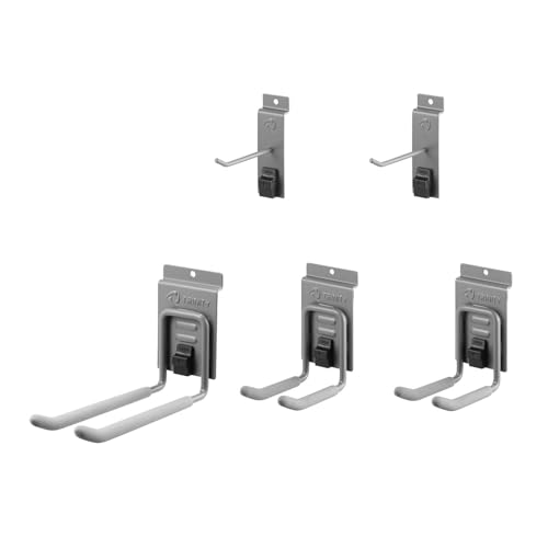 7-Pc Heavy Duty Wall Track Storage Kit, 2 PVC 28" Panels, 5 Hooks - view 4