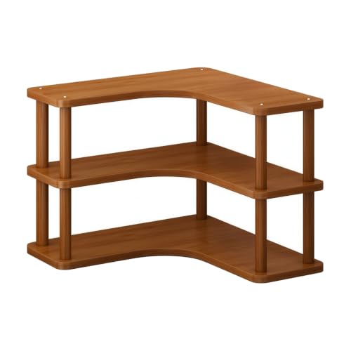 Corner Tabletop Storage Shelf Open Shelving Multi-Layer Tabletop Corner Shelf Compact for Countertop, 3 Tier