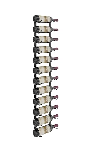 W Series Pro Wine Rack 4 - Metal Wall Mounted Wine Rack - Modern, Label Forward Wine Storage - Space Saving Wine Rack with 12 Bottle Storage Capacity (Matte Black)