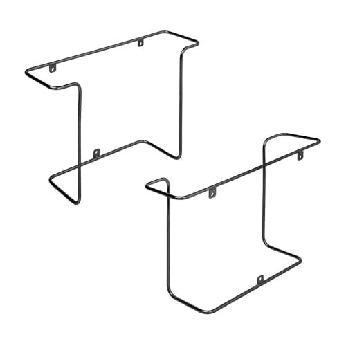 2 Pack Vinyl Record Wall Mount Holder Black Metal Display Shelf - view 7