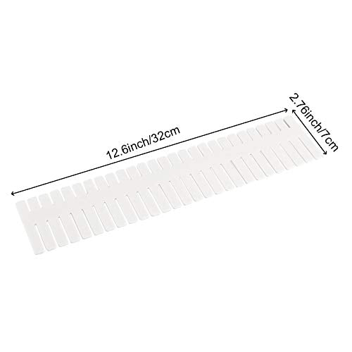 60 PCS 12.6 x 2.76 Inch White Drawer Dividers, Adjustable Premium Plastic Drawer Divider Organizers for Makeup Drawers Desktop Kitchen Drawer Organizers and Storage - view 2
