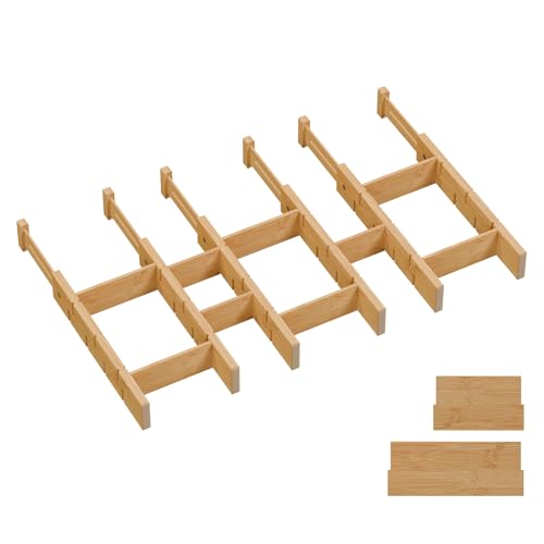 Bamboo Drawer Dividers, Expandable Kitchen Drawer Organizer - view 8