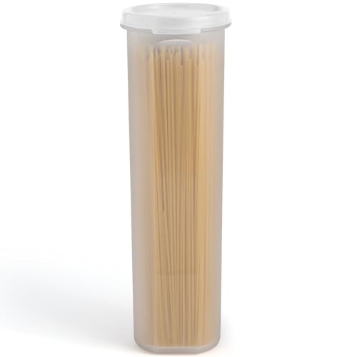 Tall Clear Spaghetti Pasta Container Storage With Lid.Multi-Purpose Kitchen Pantry Organization And Food Storage For Noodles Beans Straws - Airtight Leakproof Spaghetti Keeper BPA Free 37 oz. - view 7
