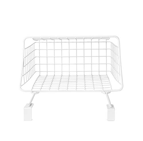 Large Over Cabinet Door Organizer White Wire Storage Basket for Kitchen Bathroom, Steel Hanging Cabinet Storage Organizer Basket Design Fits 0.75 Inch Cabinet Doors - view 6
