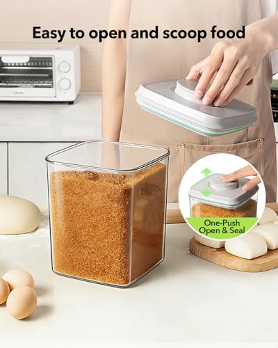 Food Storage Container Sets, 2.8 Qt *2+ 4.2 Qt *4 Airtight Canisters with Lids and 130ml Scoop, BPA-Free Plastic Pantry Containers for Flour, Sugar, Rice - view 2