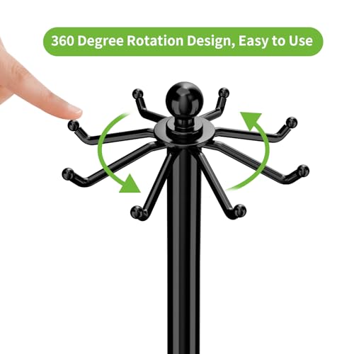 Kitchen Countertop Rotating Utensil Holder, Stainless Steel, Black - view 2