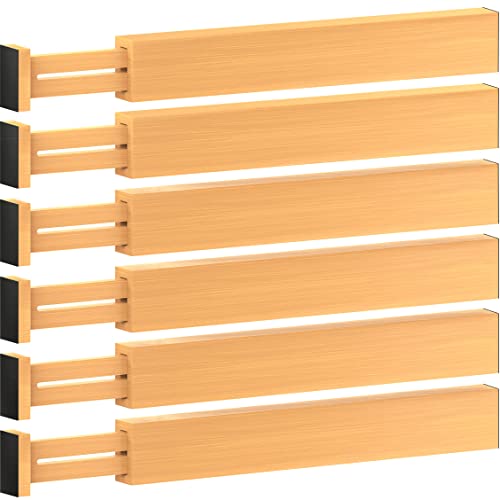 6-Pack Drawer Dividers 2.6-Inch High Dresser Drawer Organizer 16 to 22 Inch