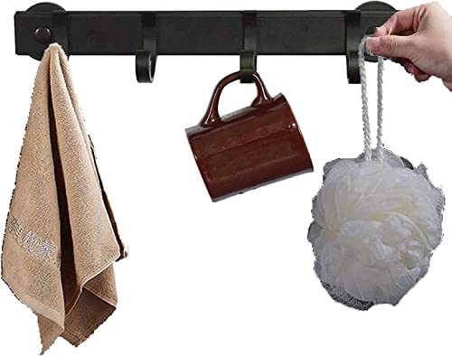 Magnetic BBQ Tool Rack, Universal Fridge Organizer Grill Cutlery Holder Towel Hanger - 4 Adjustable Rail Hooks Storage for Hanging Kitchen Utensils Tongs,Oven mitt,whisks,Hand Towel, etc. - view 3