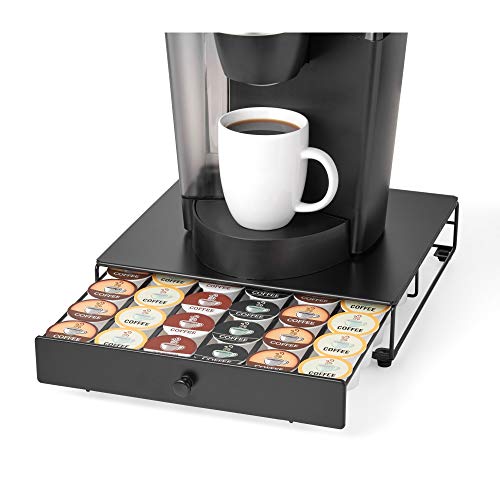 Nifty Rolling Coffee Pod Drawer – Black Finish, Compatible with K-Cups, 36 Pod Pack Holder, Compact Under Coffee Pot Storage Drawer, Slim Home Kitchen Counter Organizer - view 6
