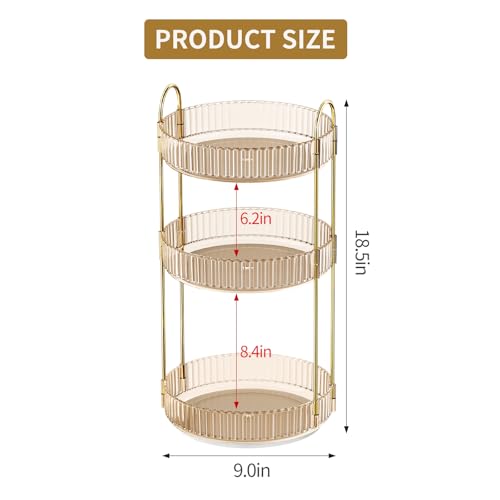 360° Rotating Makeup Organizer, Large Capacity Skincare & Cosmetics Storage - view 5