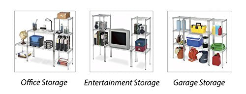Wire Shelving Unit, Metal Storage Shelves, Durable Heavy Duty Shelf, Easy Assembly for Pantry, Kitchen, Garage, Plant, 14" x 30" x 15" - view 4