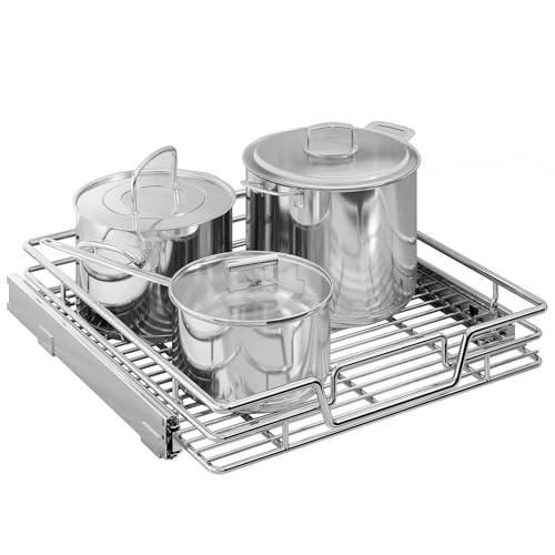 Kitchen Cabinet Pull Out Shelf and Drawer Organizer Slide Out Pantry Storaqe Basket in Multiple Sizes (21" W x 21" D,1 Tier)
