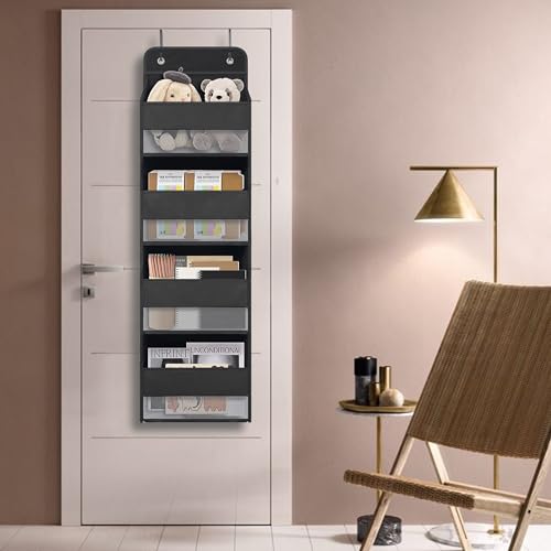 Over the Door Organizer for Bedroom Bathroom Pantry, 4 Shelf Black - view 2